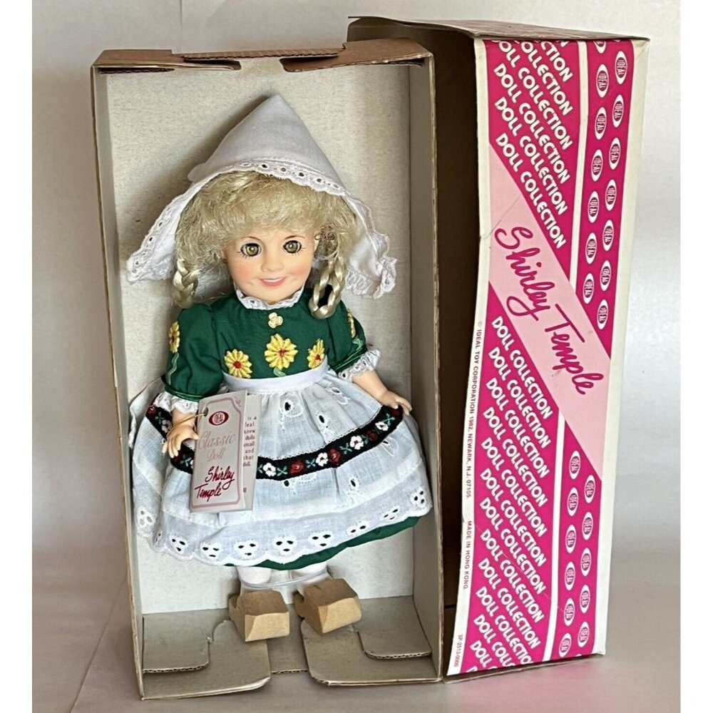 Ideal SHIRLEY TEMPLE 8" Doll 1982 Dutch Holland Outfit Clogs Vintage